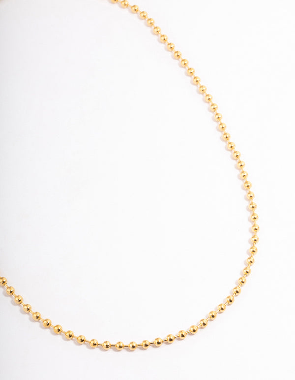 Gold Plated Stainless Steel Thin Ball Chain Necklace