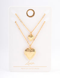 Gold Plated Heart Locket Necklace Pack - link has visual effect only