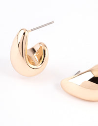 Gold Pear Huggie Hoop Earrings - link has visual effect only