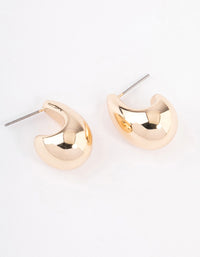 Gold Pear Huggie Hoop Earrings - link has visual effect only