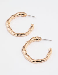 Gold Molten Hoop Earrings - link has visual effect only