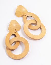 Wood Double Loop Earrings - link has visual effect only