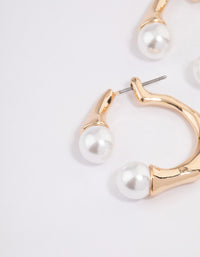 Gold Front & Back Pearl Earrings - link has visual effect only