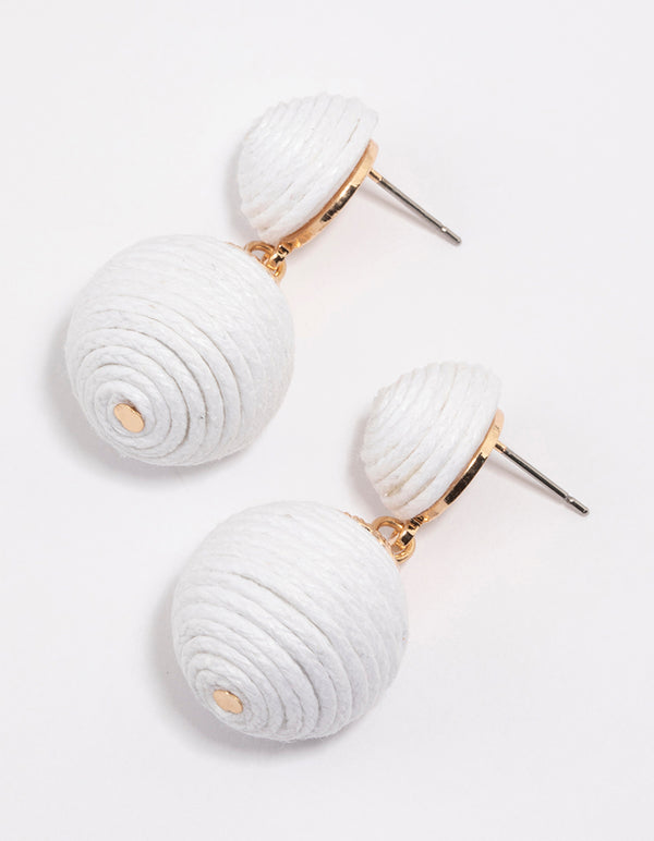 Gold Wrapped Ball Drop Earrings