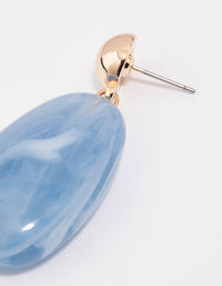 Gold Oval Stone Drop Earrings - link has visual effect only