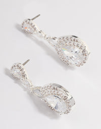 Silver Plated Cubic Zirconia Marquise Drop Earrings - link has visual effect only