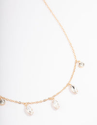 Gold Marquise Station Drop Necklace - link has visual effect only