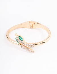 Gold Diamante Snake Hinge Wrist Cuff - link has visual effect only