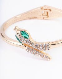 Gold Diamante Snake Hinge Wrist Cuff - link has visual effect only