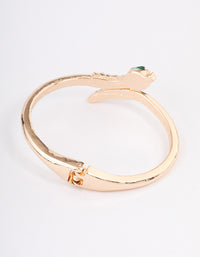 Gold Diamante Snake Hinge Wrist Cuff - link has visual effect only