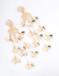 Gold Molten Statement Petal Drop Earrings - link has visual effect only