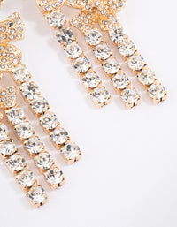 Gold Statement Diamante Flower Drop Earrings - link has visual effect only