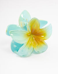 Blue Ombre Tropical Flower Claw Clip - link has visual effect only