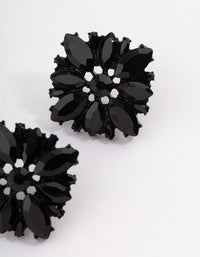 Coated Black Statement Stud Earrings - link has visual effect only