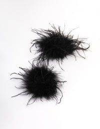 Black Fabric Feather Slapband Bracelet Pack - link has visual effect only