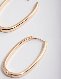 Gold Long Skinny Oval Hoop Earrings - link has visual effect only