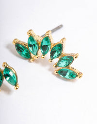 Gold Small Marquise Graduating Stud Earrings - link has visual effect only