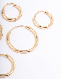 Gold Basic Skinny Graduating Earrings Pack - link has visual effect only