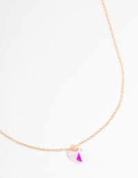 Gold Basic Heart Stone Necklace - link has visual effect only