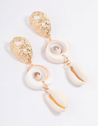 Gold Shell Drop Earrings - link has visual effect only