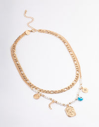 Gold Layered Evil Eye Beaded Necklace - link has visual effect only