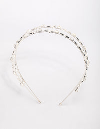 Silver Floral Diamante Headband - link has visual effect only