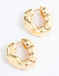 Gold Plated Chubby Warped Hoop Earrings - link has visual effect only