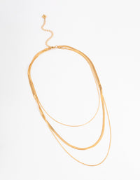 Gold Plated Max Width Snake Layered Necklace - link has visual effect only