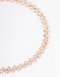 Rose Gold Double Dangle Diamante Pendant Tennis Bracelet - link has visual effect only