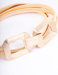 Gold Rectangle Buckle Stretch Belt - link has visual effect only