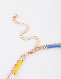 Gold Mixed Bead & Smiley Necklace - link has visual effect only