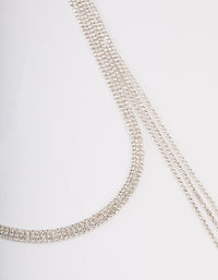 Silver Triple Row Cupchain Scarf Necklace - link has visual effect only