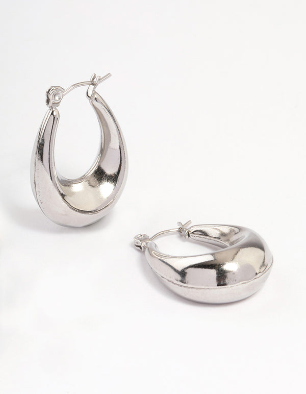 Surgical Steel Wide Oval Hoop Earrings