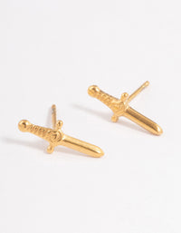 Gold Plated Surgical Steel Dagger Stud Earrings - link has visual effect only