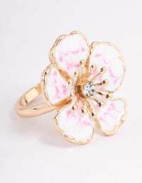 Gold Hibiscus Flower Ring - link has visual effect only