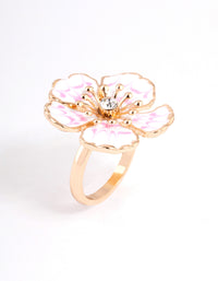 Gold Hibiscus Flower Ring - link has visual effect only