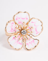 Gold Hibiscus Flower Ring - link has visual effect only