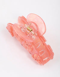 Pink Acrylic Flower Diamante Claw Clip - link has visual effect only