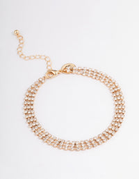 Gold Diamante Cupchain Thin Anklet - link has visual effect only