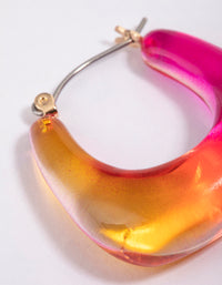 Plastic Square Ombre Hoop Earrings - link has visual effect only