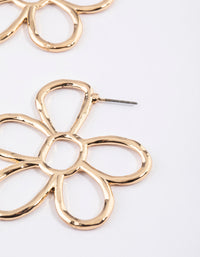 Gold Statement Flower Hoop Earrings - link has visual effect only