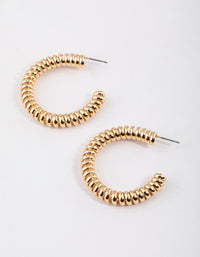 Gold Rigged Hoop Earrings - link has visual effect only