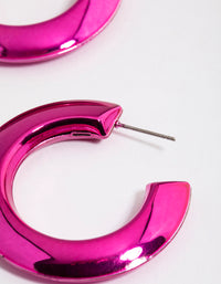 Midnight Pink Coated 40mm Triangle Hoop Earrings - link has visual effect only