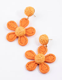 Raffia Flowered Drop Earrings - link has visual effect only