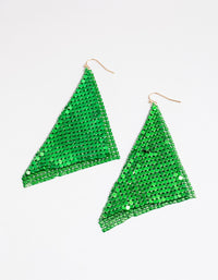 Green Coated Chain Mail Drop Earrings - link has visual effect only