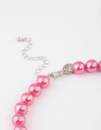 Coated Pink Coloured Ball Crystal Necklace - link has visual effect only