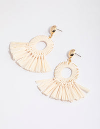 Gold Oval Fan Drop Earrings - link has visual effect only