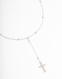 Stainless Steel Y Drop Ball Cross Necklace - link has visual effect only