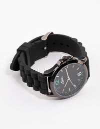 Coated Black Silicone Rainbow Face Watch - link has visual effect only