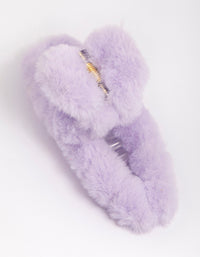 Fluffy Lilac Hair Claw Clip - link has visual effect only